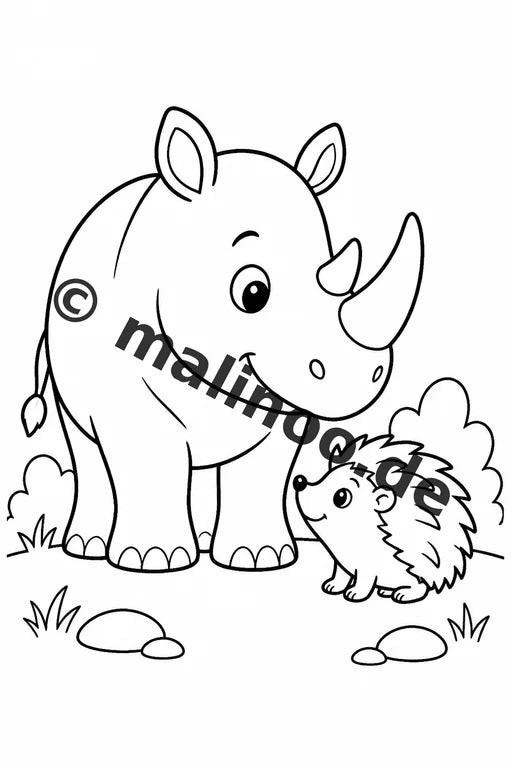 Nashörner Malbuch 50 Ausmalbilder gedruckt und gebunden – Vorschaubild 7
