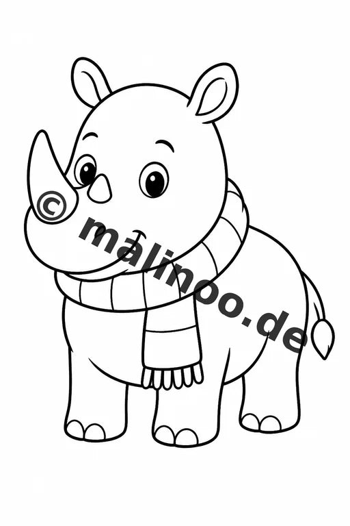 Nashörner Malbuch 50 Ausmalbilder gedruckt, ungebunden – Vorschaubild 3