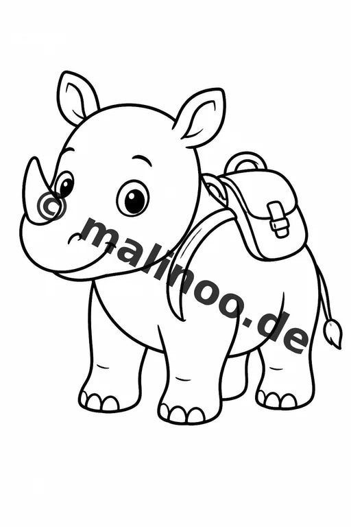 Nashörner Malbuch 50 Ausmalbilder gedruckt, ungebunden – Vorschaubild 4
