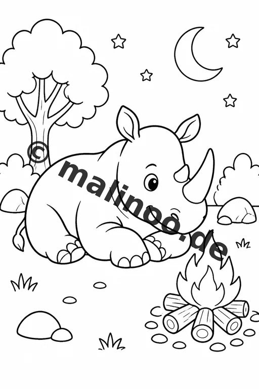 Nashörner Malbuch 50 Ausmalbilder gedruckt, ungebunden – Vorschaubild 6