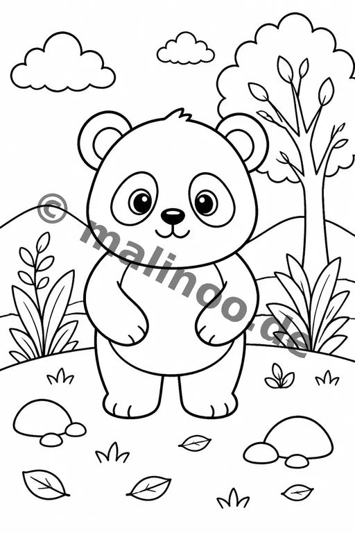 Panda's Malbuch 100 Ausmalbilder PDF Download – Vorschaubild 1