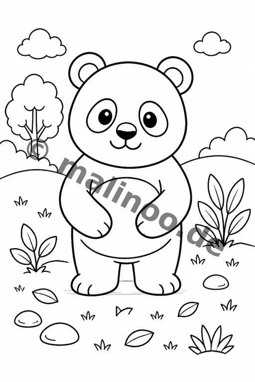 Panda's Malbuch 100 Ausmalbilder PDF Download – Vorschaubild 1