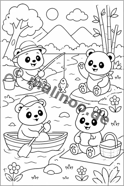 Panda's Malbuch 100 Ausmalbilder PDF Download – Vorschaubild 2