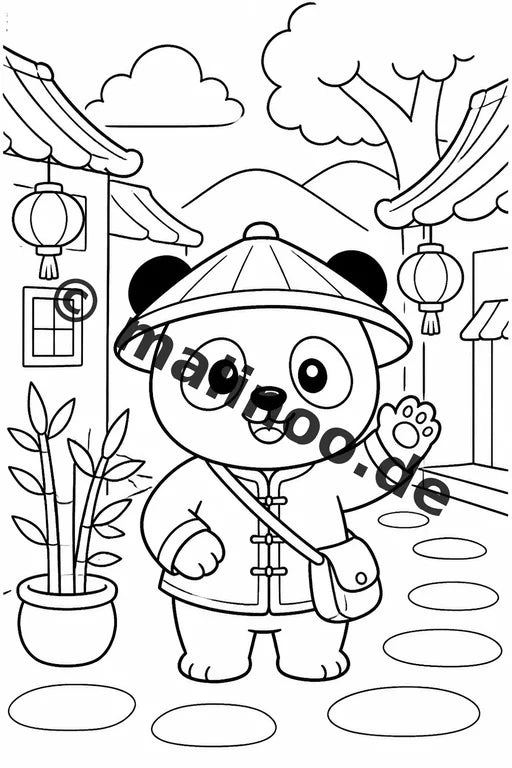 Panda's Malbuch 100 Ausmalbilder PDF Download digital – Vorschaubild 3