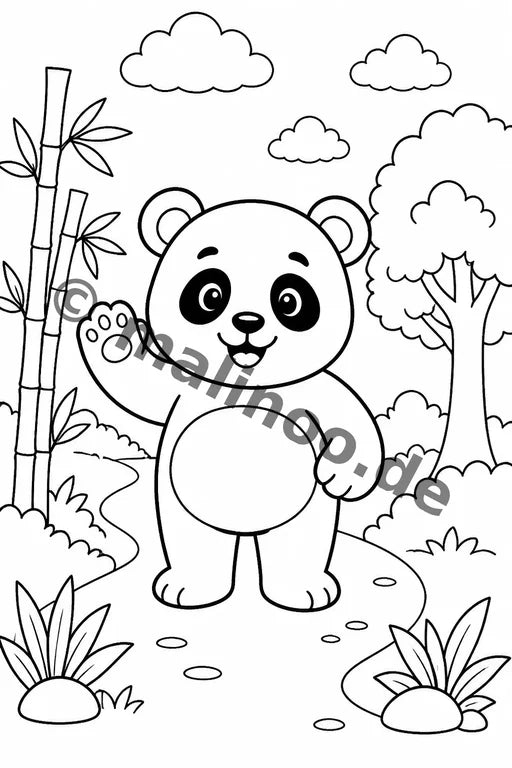 Panda's Malbuch 100 Ausmalbilder PDF Download – Vorschaubild 3