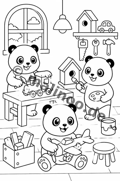 Panda's Malbuch 100 Ausmalbilder PDF Download – Vorschaubild 4