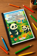 Panda's Malbuch 100 Ausmalbilder gedruckt+gebunden – Mockup-Ansicht