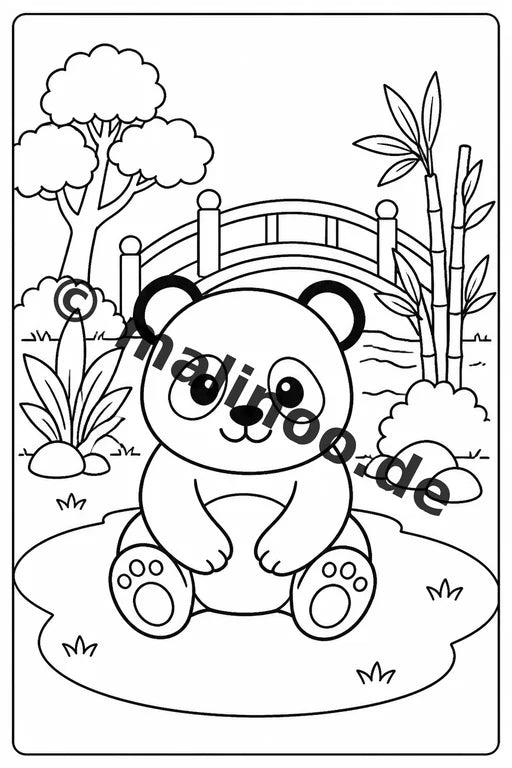 Panda's Malbuch 100 Ausmalbilder gedruckt und gebunden – Vorschaubild 5