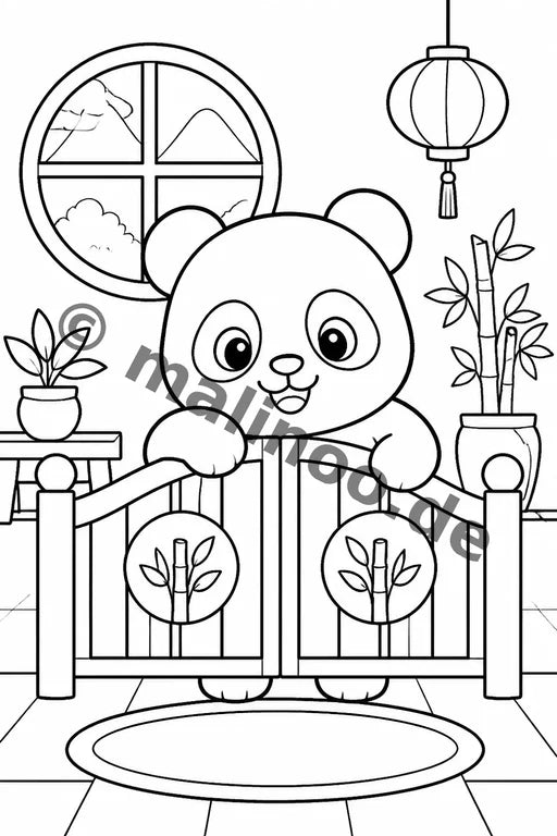 Panda's Malbuch 100 Ausmalbilder gedruckt+gebunden – Vorschaubild 6