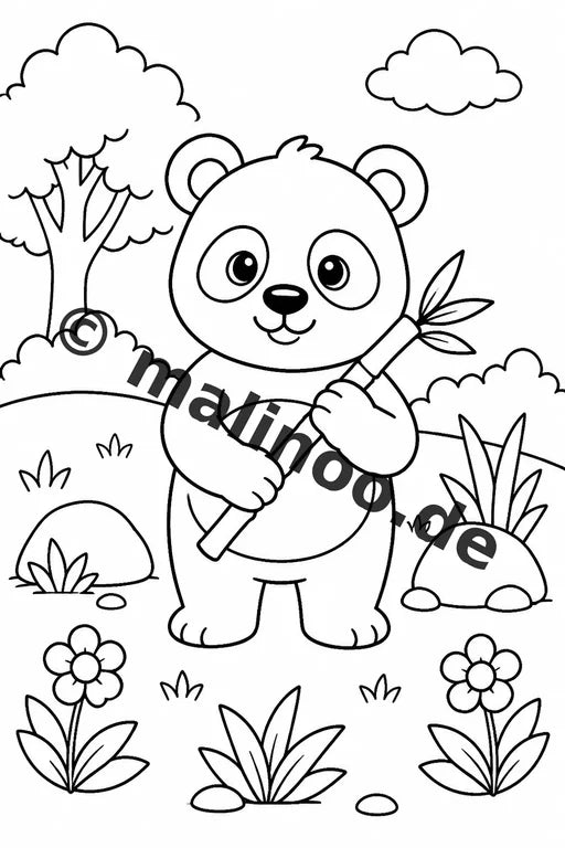 Panda's Malbuch 100 Ausmalbilder gedruckt, ungebunden – Vorschaubild 1