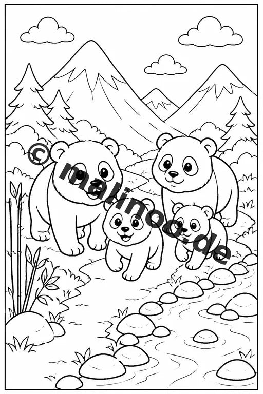 Panda's Malbuch 100 Ausmalbilder gedruckt, ungebunden – Vorschaubild 6