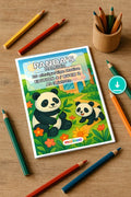 Panda's Malbuch 20 Ausmalbilder PDF Download – Mockup-Ansicht