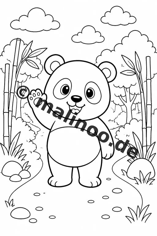Panda's Malbuch 20 Ausmalbilder PDF Download digital – Vorschaubild 2