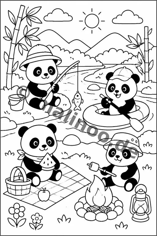 Panda's Malbuch 20 Ausmalbilder PDF Download – Vorschaubild 2