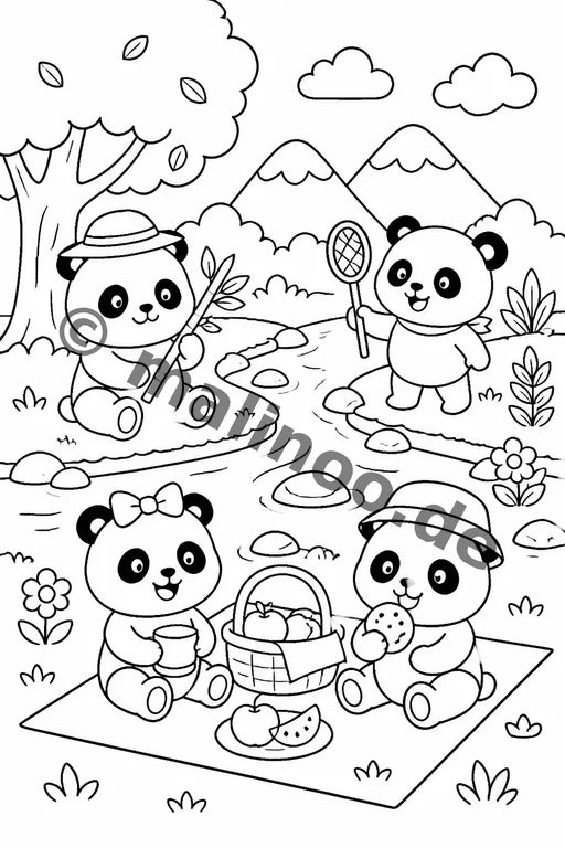 Panda's Malbuch 20 Ausmalbilder PDF Download – Vorschaubild 2