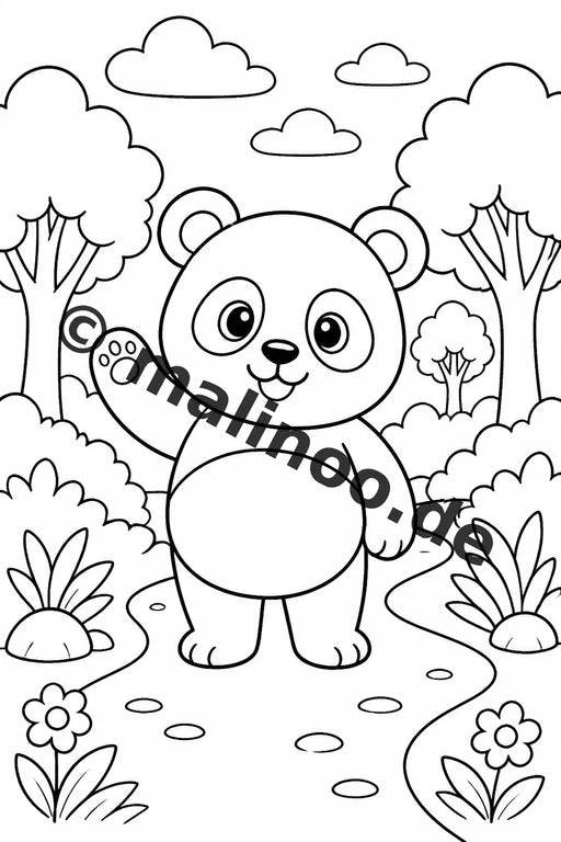 Panda's Malbuch 20 Ausmalbilder PDF Download digital – Vorschaubild 2