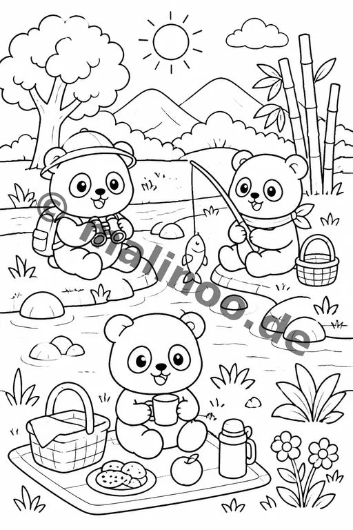 Panda's Malbuch 20 Ausmalbilder PDF Download – Vorschaubild 2