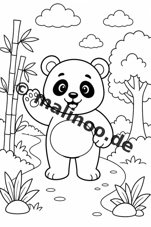 Panda's Malbuch 20 Ausmalbilder PDF Download digital – Vorschaubild 2