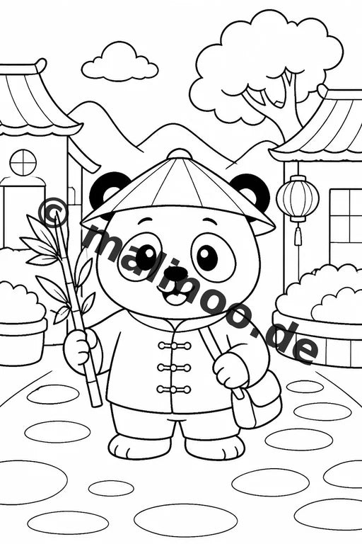 Panda's Malbuch 20 Ausmalbilder PDF Download digital – Vorschaubild 3