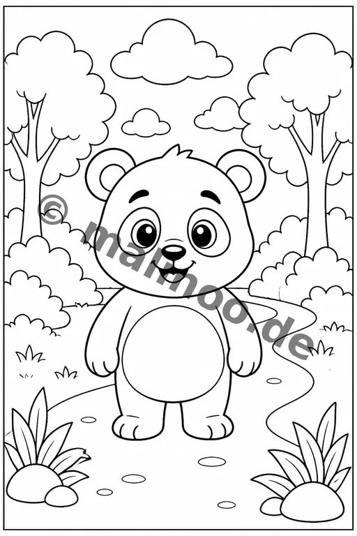 Panda's Malbuch 20 Ausmalbilder PDF Download – Vorschaubild 3