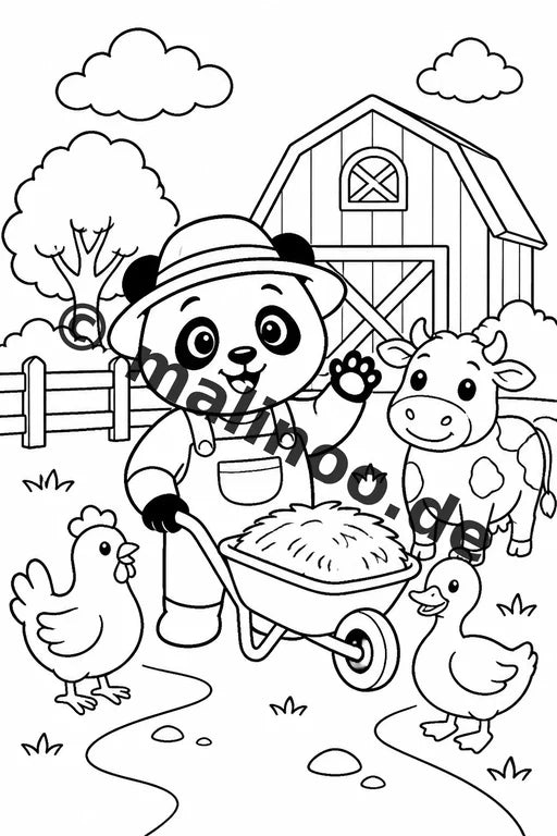 Panda's Malbuch 20 Ausmalbilder PDF Download digital – Vorschaubild 4