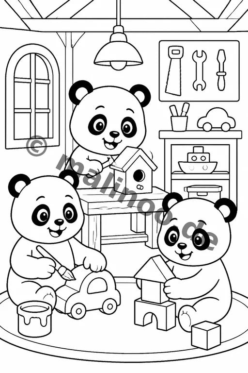 Panda's Malbuch 20 Ausmalbilder PDF Download – Vorschaubild 4