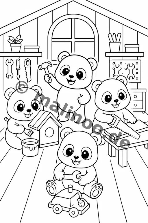 Panda's Malbuch 20 Ausmalbilder PDF Download – Vorschaubild 4