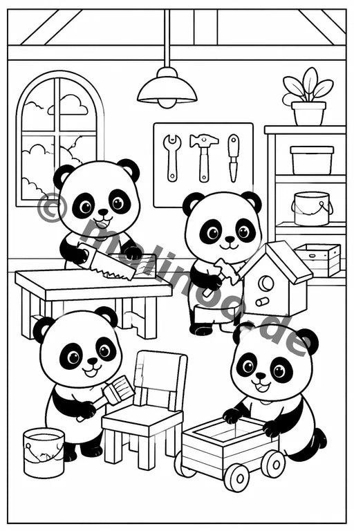 Panda's Malbuch 20 Ausmalbilder PDF Download – Vorschaubild 4