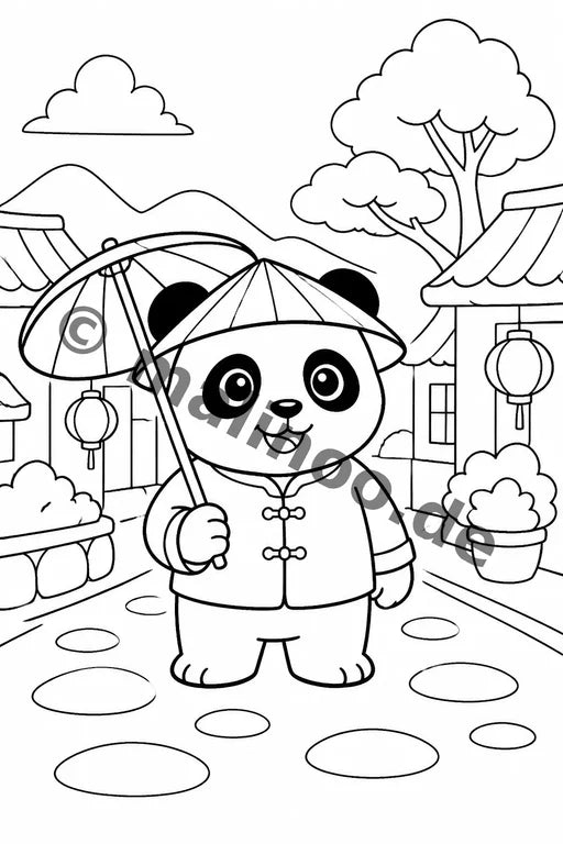 Panda's Malbuch 20 Ausmalbilder PDF Download – Vorschaubild 5