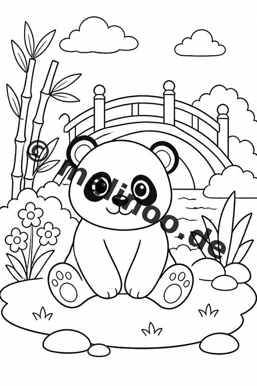 Panda's Malbuch 20 Ausmalbilder PDF Download digital – Vorschaubild 5