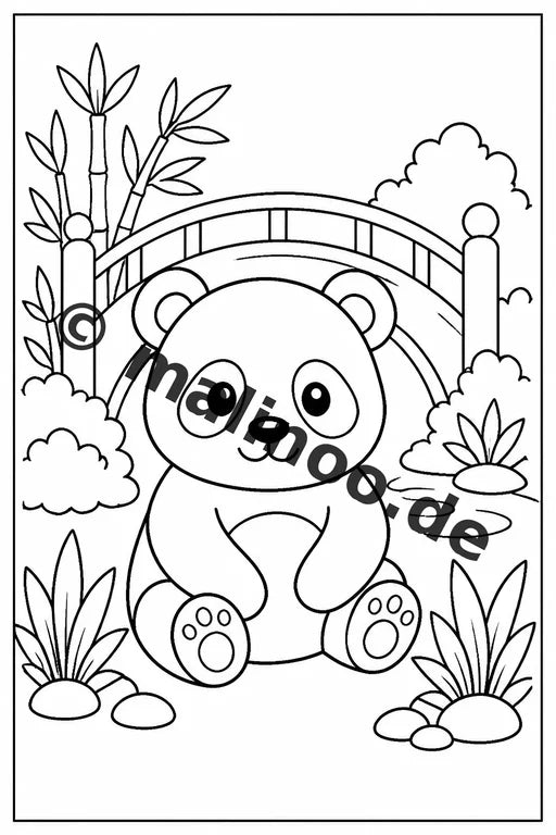 Panda's Malbuch 20 Ausmalbilder PDF Download digital – Vorschaubild 5
