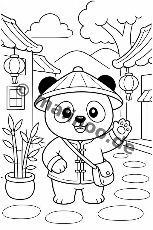 Panda's Malbuch 20 Ausmalbilder PDF Download – Vorschaubild 5