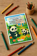 Panda's Malbuch 20 Ausmalbilder gedruckt+gebunden – Mockup-Ansicht