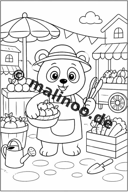 Panda's Malbuch 20 Ausmalbilder gedruckt und gebunden – Vorschaubild 10