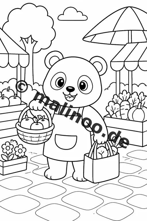 Panda's Malbuch 20 Ausmalbilder gedruckt und gebunden – Vorschaubild 10