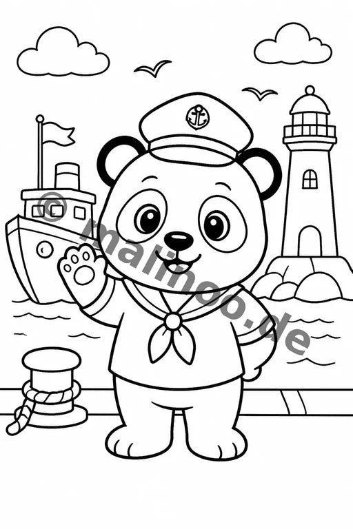 Panda's Malbuch 20 Ausmalbilder gedruckt+gebunden – Vorschaubild 10