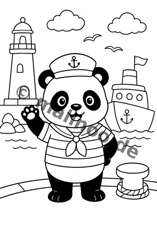 Panda's Malbuch 20 Ausmalbilder gedruckt+gebunden – Vorschaubild 10
