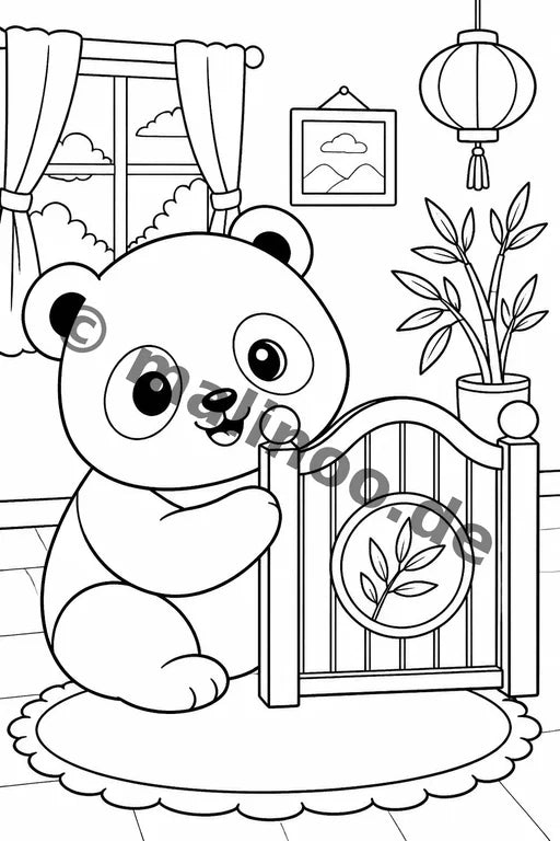 Panda's Malbuch 20 Ausmalbilder gedruckt+gebunden – Vorschaubild 6