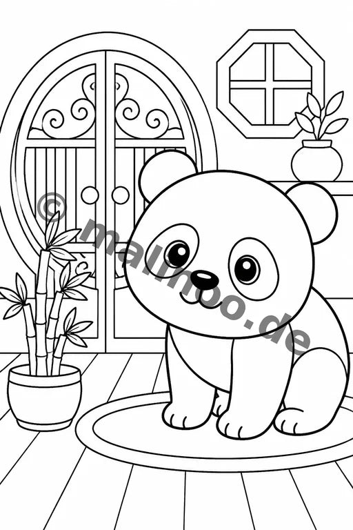 Panda's Malbuch 20 Ausmalbilder gedruckt+gebunden – Vorschaubild 6