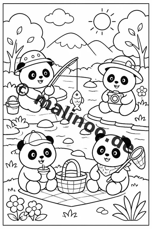 Panda's Malbuch 20 Ausmalbilder gedruckt und gebunden – Vorschaubild 7