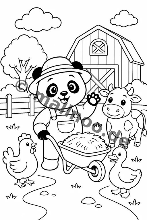 Panda's Malbuch 20 Ausmalbilder gedruckt+gebunden – Vorschaubild 7