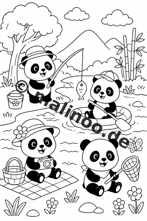 Panda's Malbuch 20 Ausmalbilder gedruckt und gebunden – Vorschaubild 7