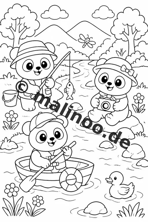 Panda's Malbuch 20 Ausmalbilder gedruckt und gebunden – Vorschaubild 7
