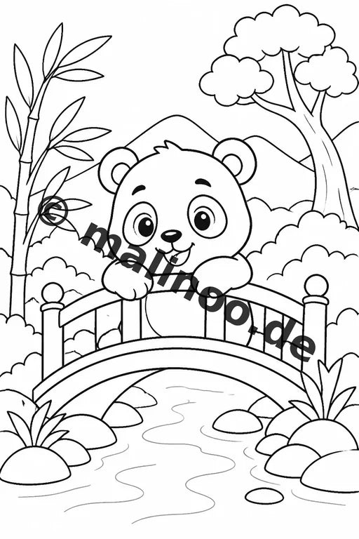 Panda's Malbuch 20 Ausmalbilder gedruckt und gebunden – Vorschaubild 8