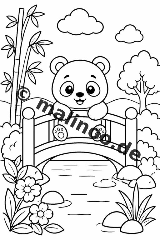 Panda's Malbuch 20 Ausmalbilder gedruckt und gebunden – Vorschaubild 8