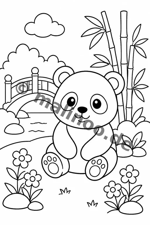 Panda's Malbuch 20 Ausmalbilder gedruckt+gebunden – Vorschaubild 9