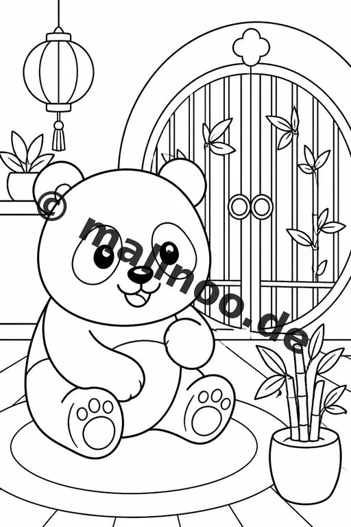 Panda's Malbuch 20 Ausmalbilder gedruckt und gebunden – Vorschaubild 9