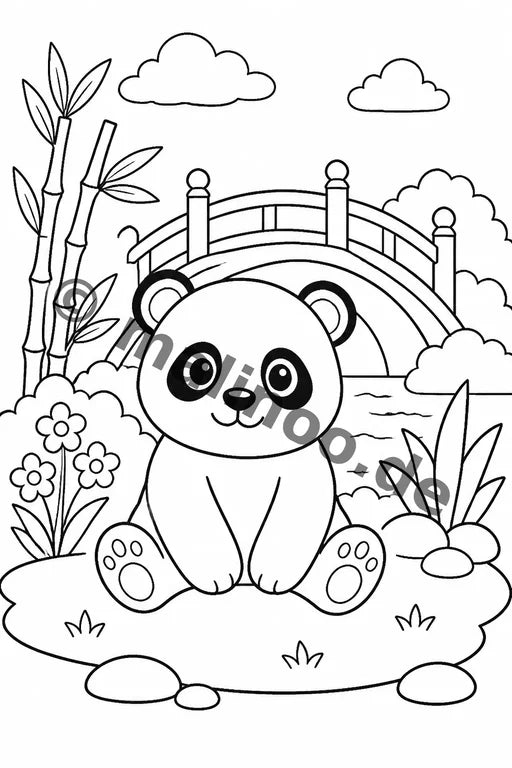 Panda's Malbuch 20 Ausmalbilder gedruckt+gebunden – Vorschaubild 9