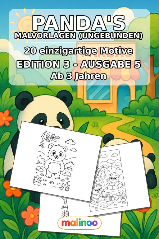 Panda's Malbuch 20 Ausmalbilder gedruckt+lose – Cover