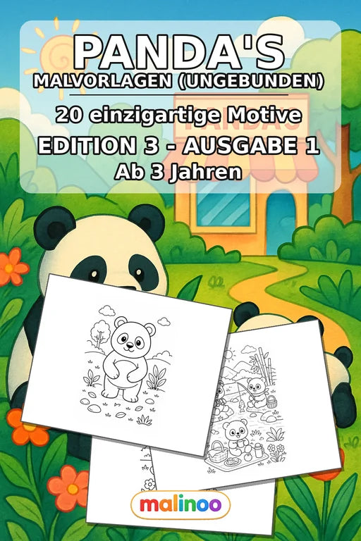 Panda's Malbuch 20 Ausmalbilder gedruckt+lose – Cover